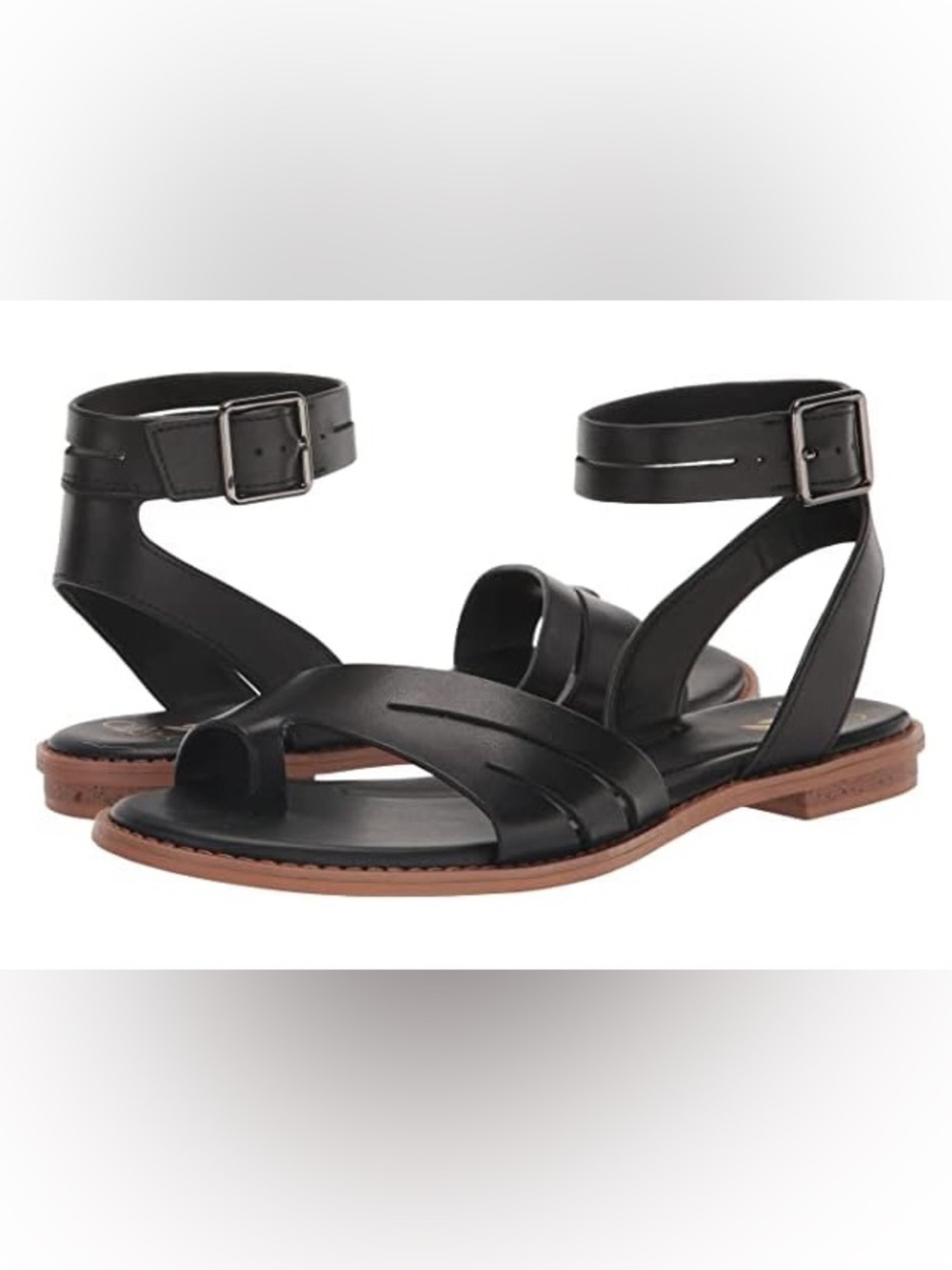SARTO by Franco Sarto Greene Black Leather Sandals – Women’s Size 12